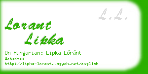 lorant lipka business card